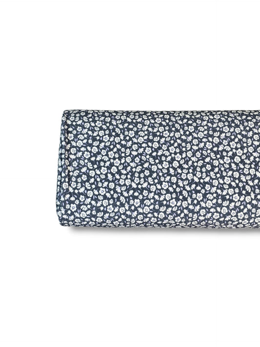 *Unique Design* Crinkled Crepe Bluebell Sprigs Navy Blue