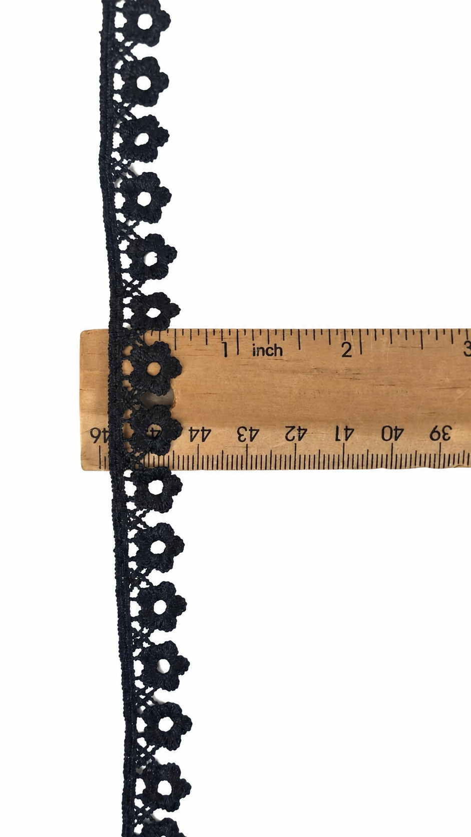 5/8" Black Floral Venise Lace