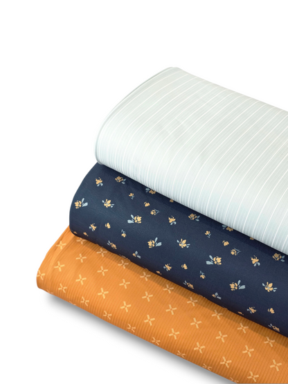 *Unique Design* Cloud Poly Farmstead Florals Navy
