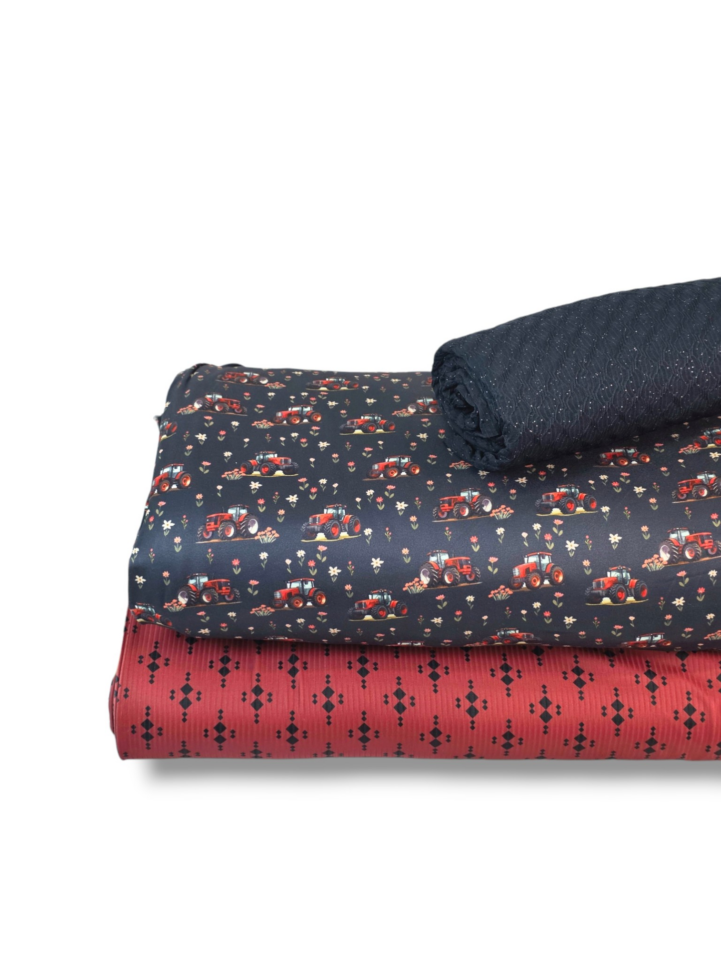 *Unique Design* Double Brushed Poly Tractor Meadow Red