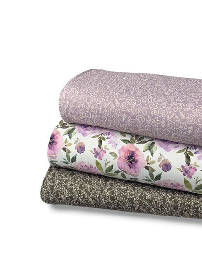 *Unique Design* Willow Ribbed Knit Lavender Blooms