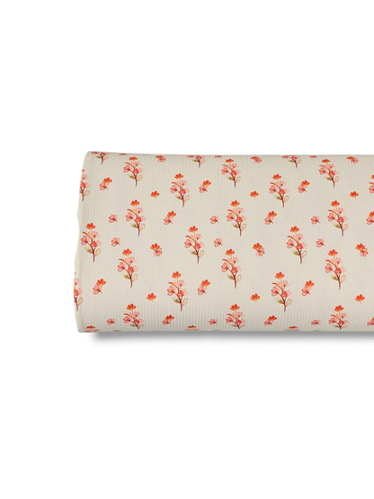 * Unique Design * Willow Ribbed Knit Coral Wildflowers