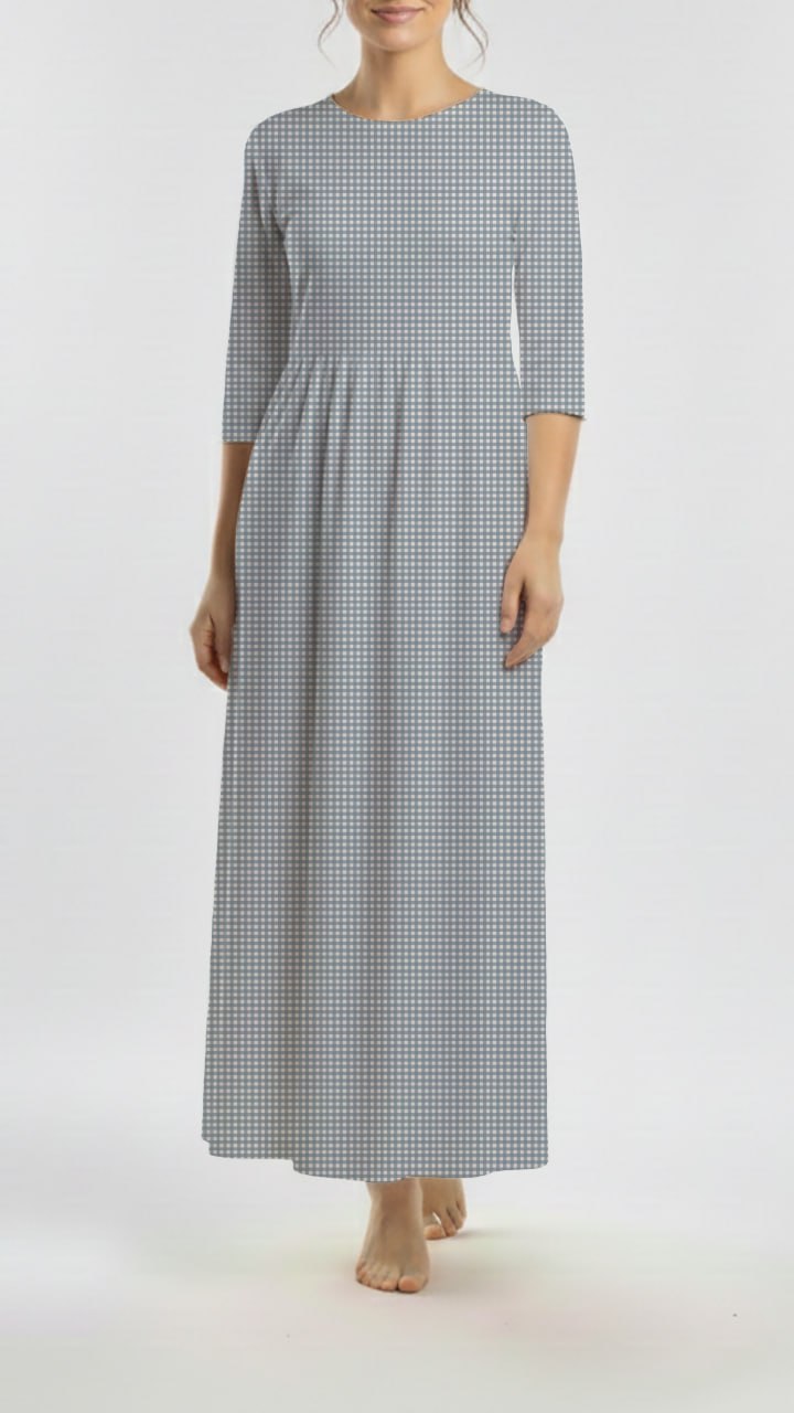 * Unique Design * Linen Gingham Check Denim