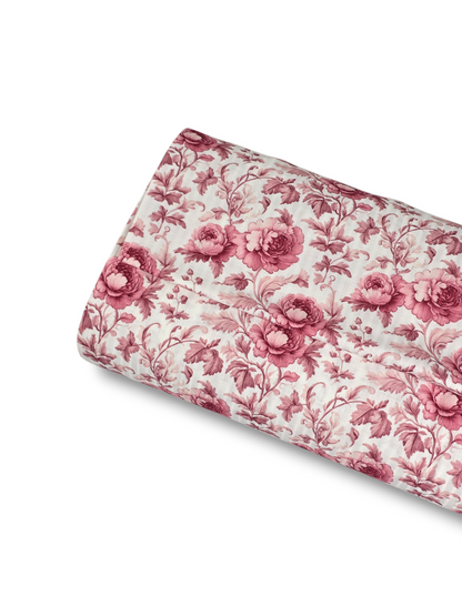 *Unique Design* Ribbed Knit Cotton Feel Romantic Rose Garland