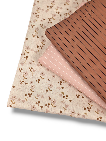 * Unique Design * Linen Dotted Posies Cream
