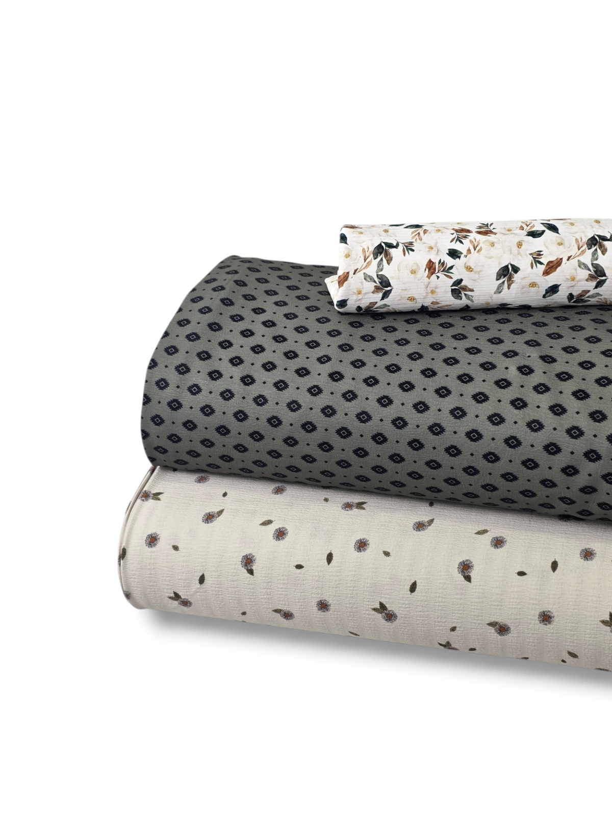 * Unique Design * Crinkled Crepe Desert Daisies Cream
