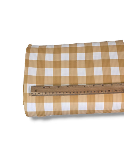 *Unique Design* Willow Ribbed Knit Fall Gingham Mustard