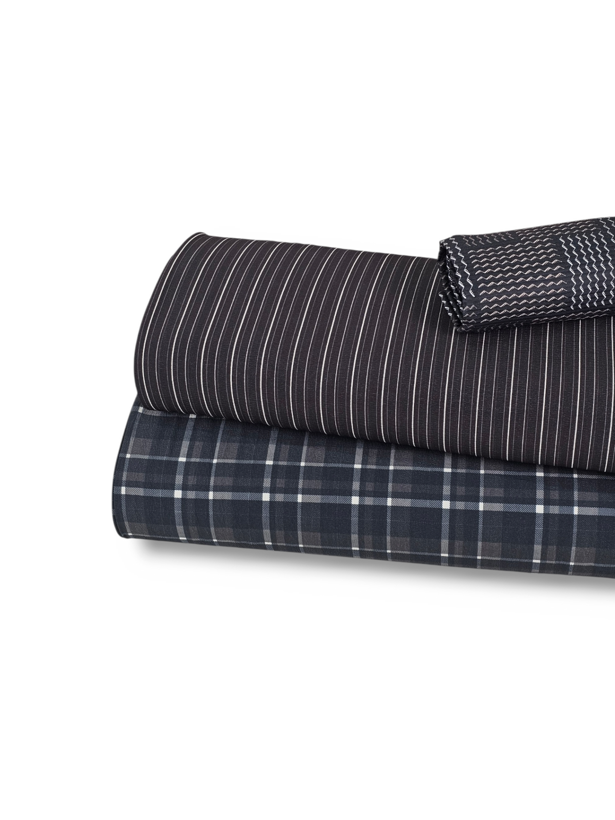 Poly Crepe Rustic Plaid Black