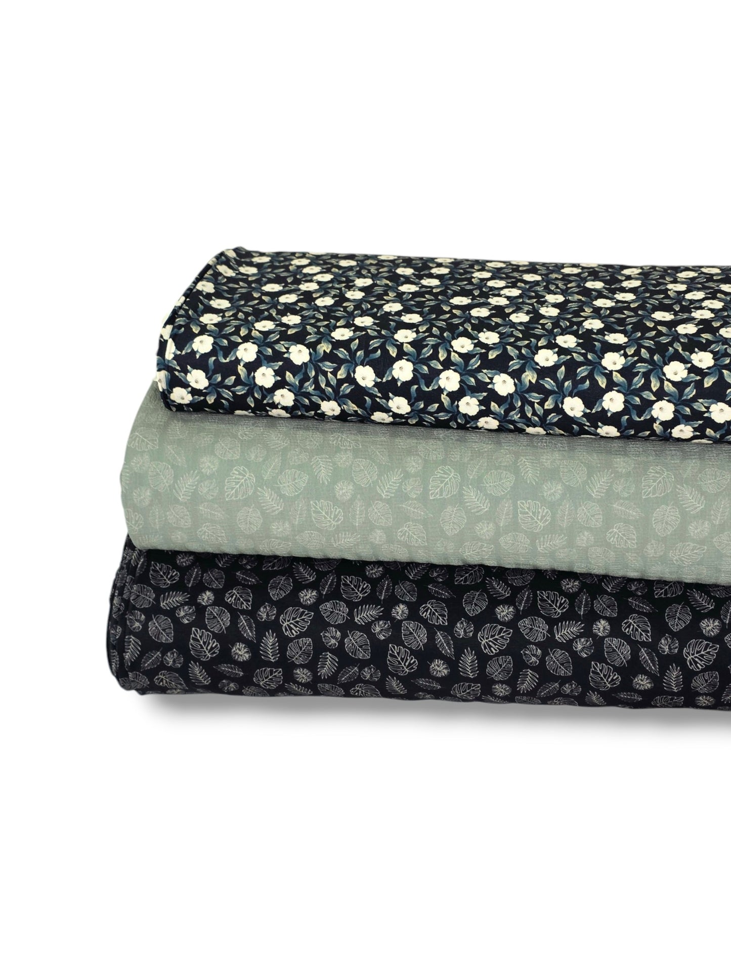* Unique Design * Crinkled Crepe Palm Breeze Olive