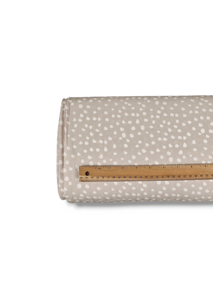 * Unique Design * Crinkled Crepe Spotted Print Beige
