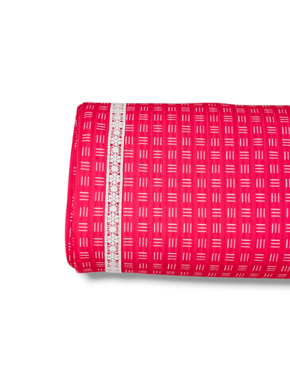 * Unique Design * Ribbed Knit Cotton Feel Simple Squares Hot Pink