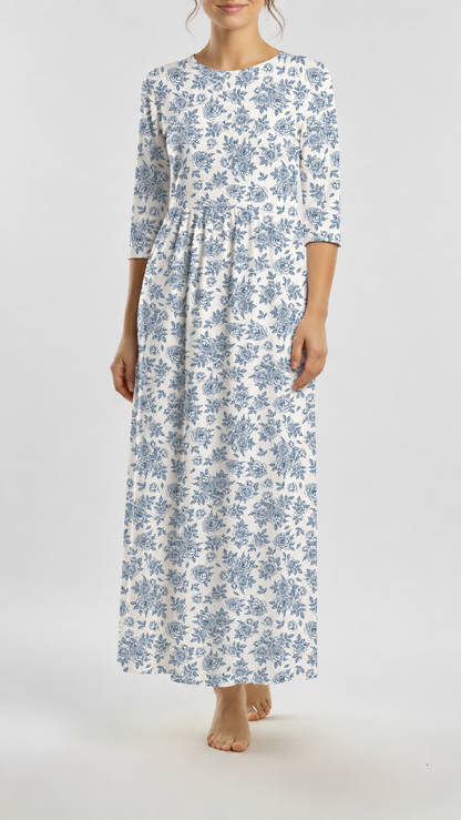 Swiss Dot Knit Coastal Rose Reverie