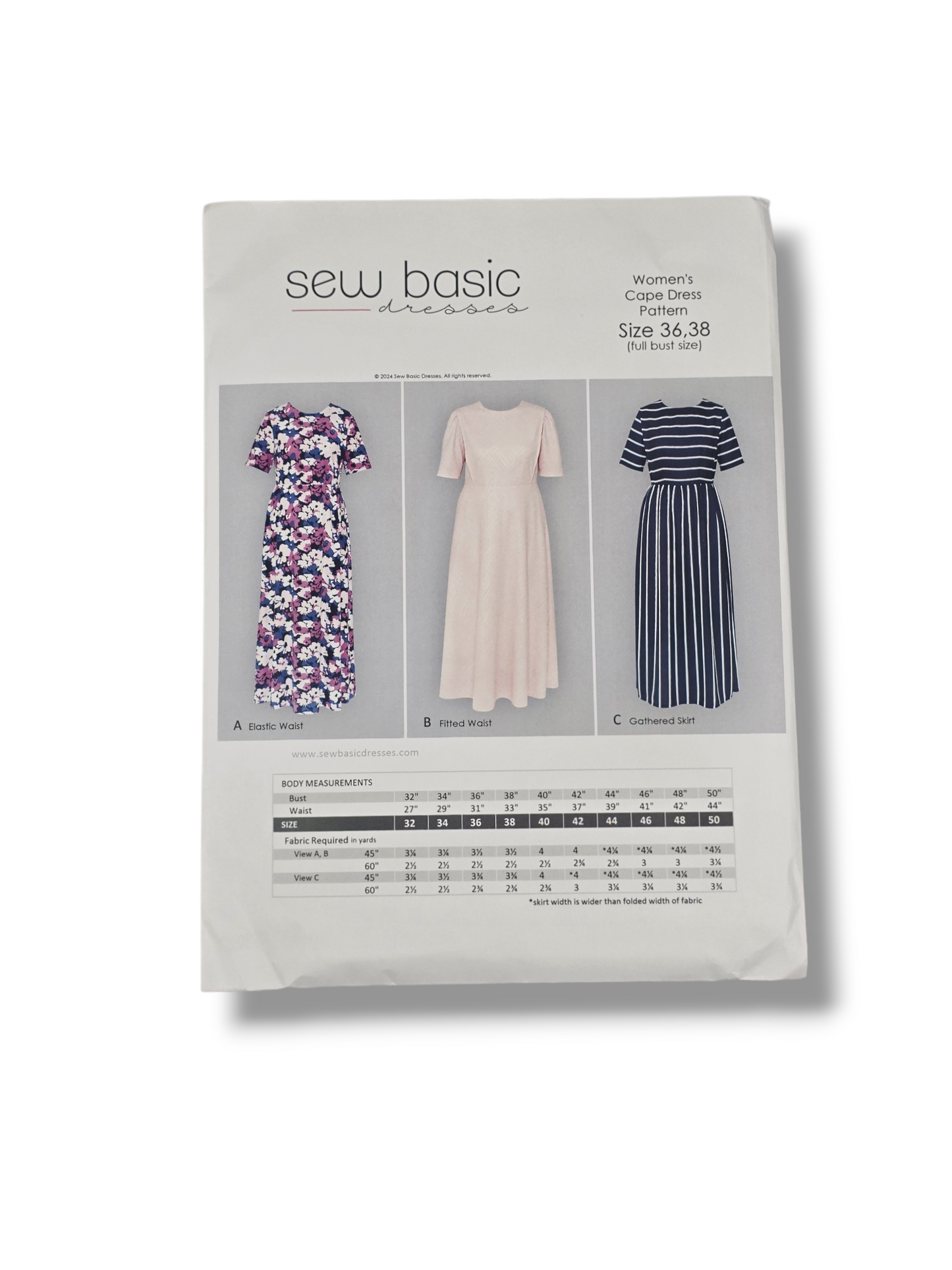 Women's Cape Dress Pattern Size 36/38