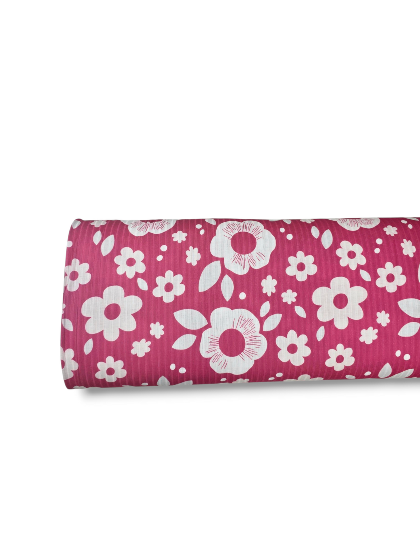 * Unique Design * Ribbed Knit Cotton Feel Flower Doodles Fuchsia