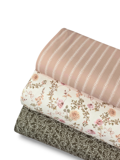*Unique Design* Willow Ribbed Knit Vintage Rose Arbor Cream