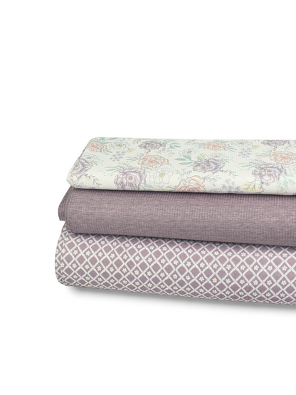 *Unique Design* Swiss Dot Knit Diamond Daisy Lilac