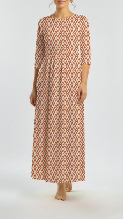 *Unique Design* Willow Ribbed Knit Country Aztec Terracotta