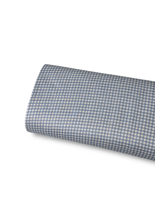 * Unique Design * Linen Gingham Check Denim