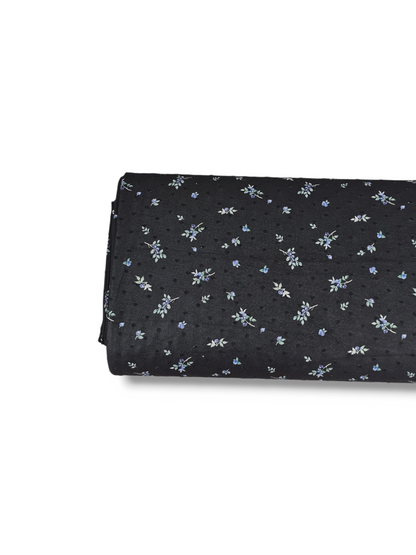 *Unique Design* Swiss Dot Knit Vintage Blueberry Black