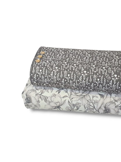 *Unique Design* Willow Ribbed Knit Dusty Gray Peony