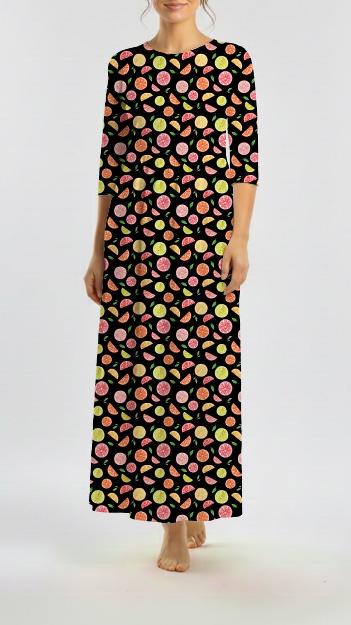 *Unique Design* Tricot Knit Sunshine Citrus Black
