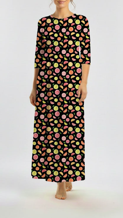 *Unique Design* Tricot Knit Sunshine Citrus Black