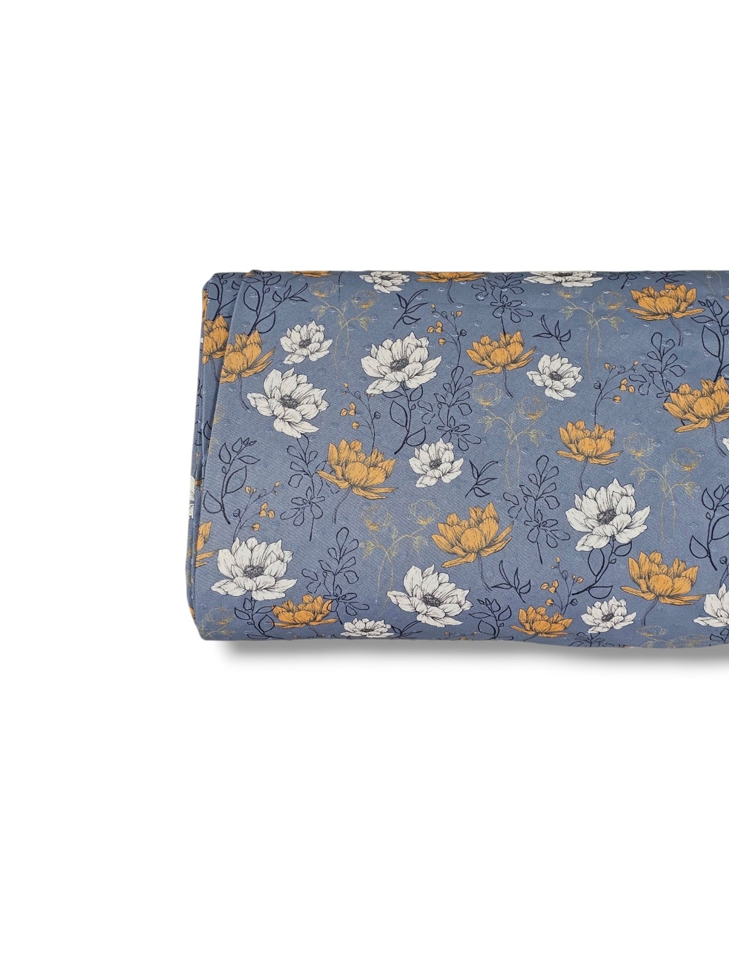 *Unique Design* Swiss Dot Knit Vintage Wildflower Cornflower