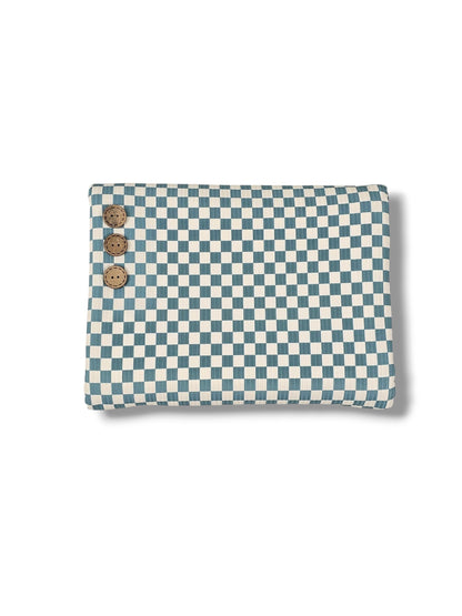 * Unique Design * Willow Ribbed Knit Country Check Dusty Aqua