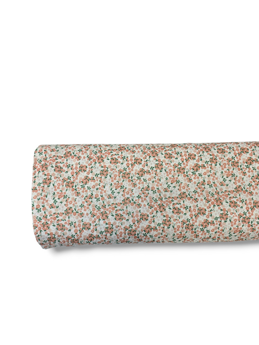 * Unique Design * Linen Micro Posies Terracotta