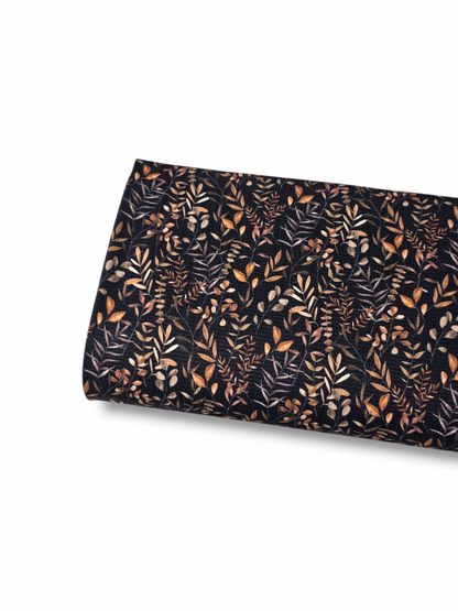 * Unique Design * Pointelle Painters Autumn Leaves Black