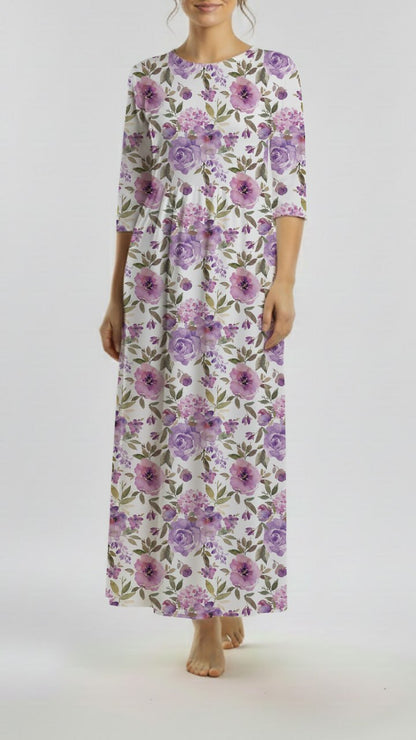 *Unique Design* Willow Ribbed Knit Lavender Blooms