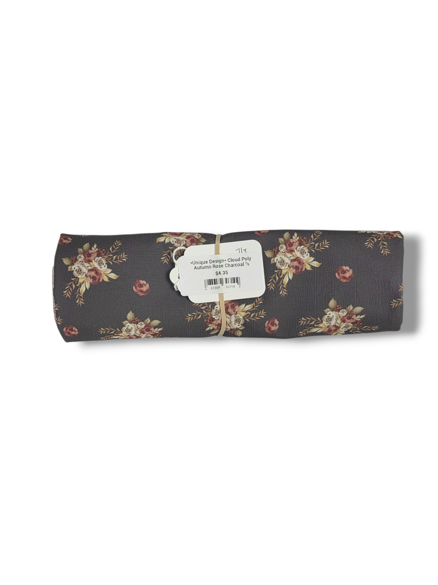 *Unique Design* Cloud Poly Autumn Rose Charcoal ⅞ yards
