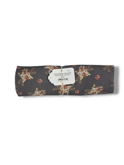 *Unique Design* Cloud Poly Autumn Rose Charcoal ⅞ yards