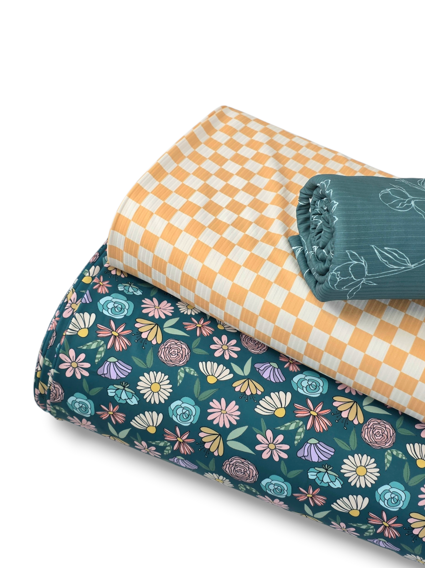 *Unique Design* Tricot Knit Petals of Spring Dark Teal