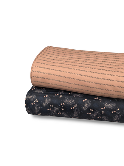 * Unique Design * Willow Ribbed Knit Quilted Grid Bronze