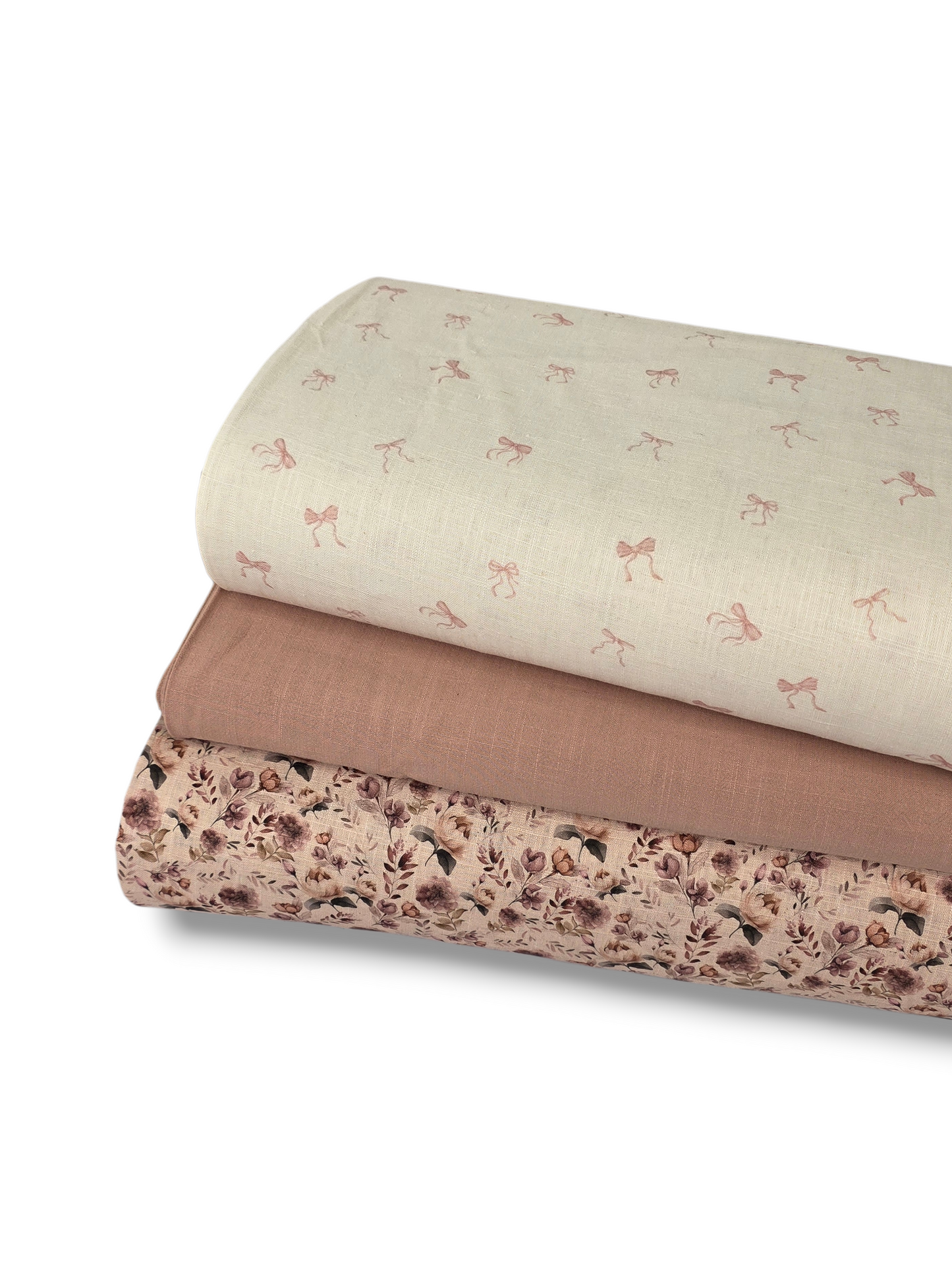 * Unique Design * Linen Vintage Ribbon White & Pink