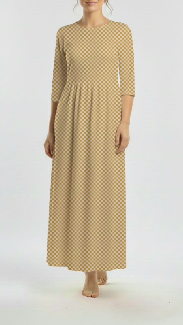 * Unique Design * Ribbed Knit Cotton Feel Country Check Yellow