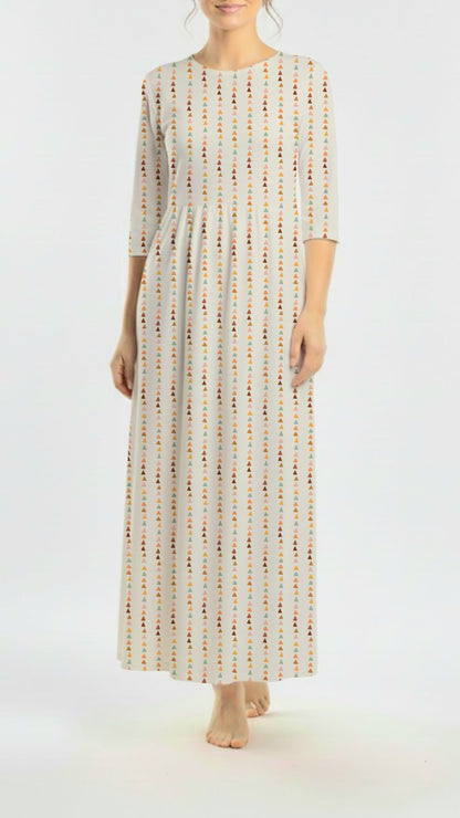 * Unique Design * Ribbed Knit Cotton Feel Painted Peaks Cream