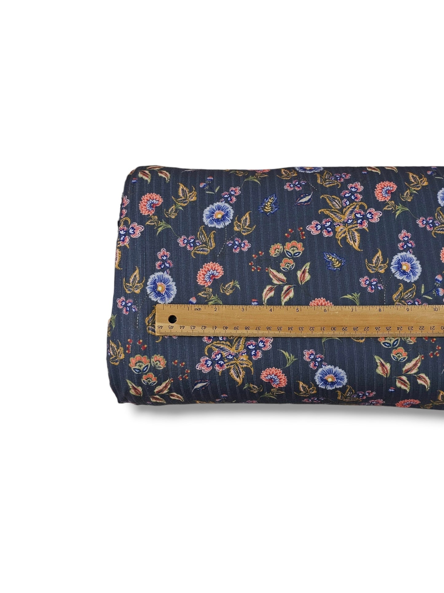 * Unique Design * Ribbed Knit Cotton Feel Victorian Garden Dusty Blue
