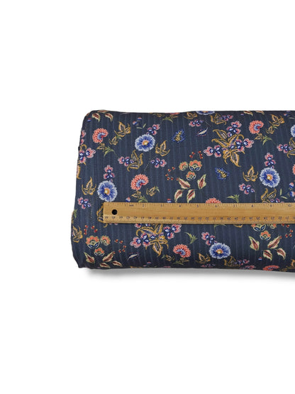 * Unique Design * Ribbed Knit Cotton Feel Victorian Garden Dusty Blue