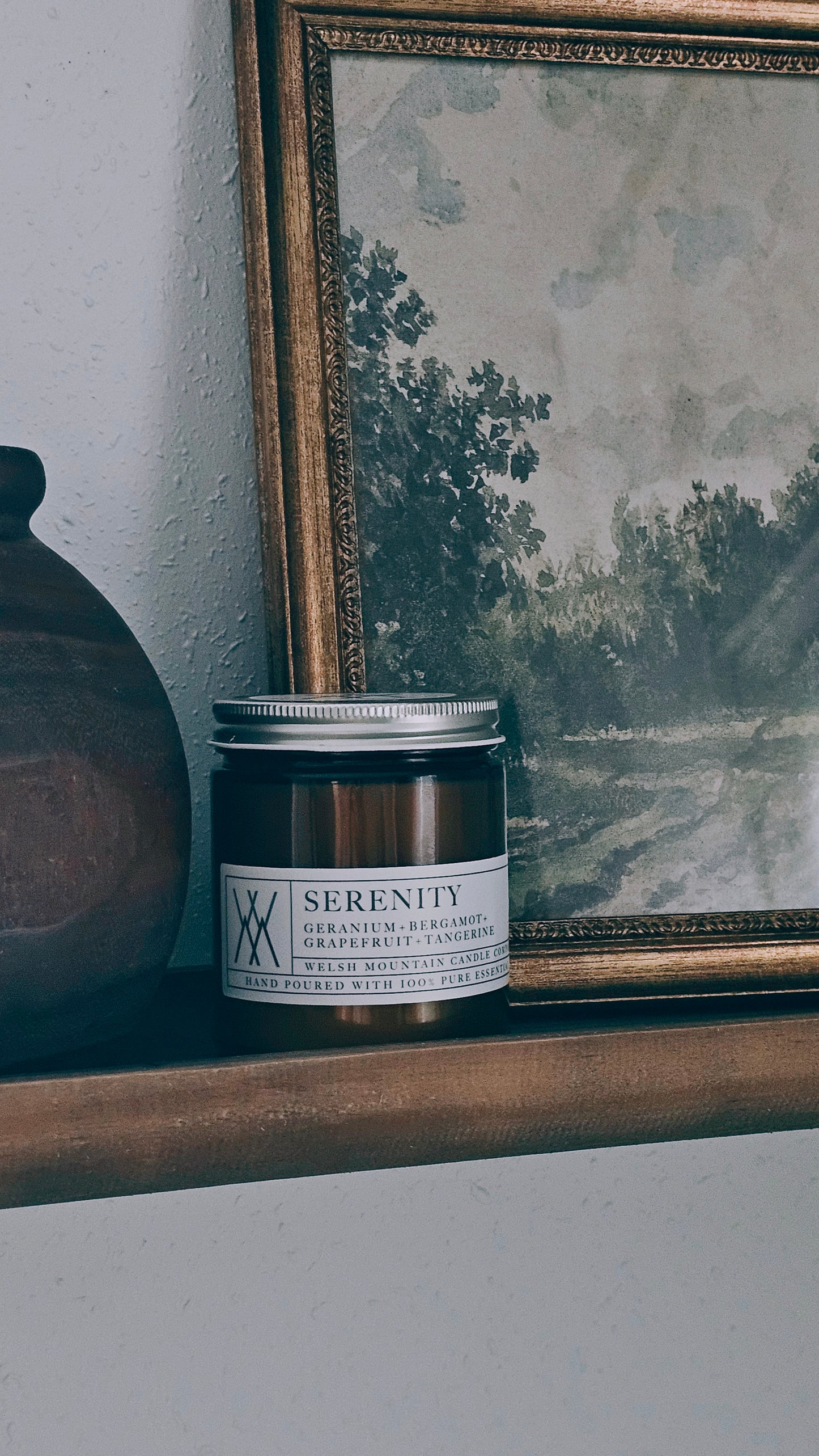 Serenity Coconut Wax Candle Amber Jar 9 Oz