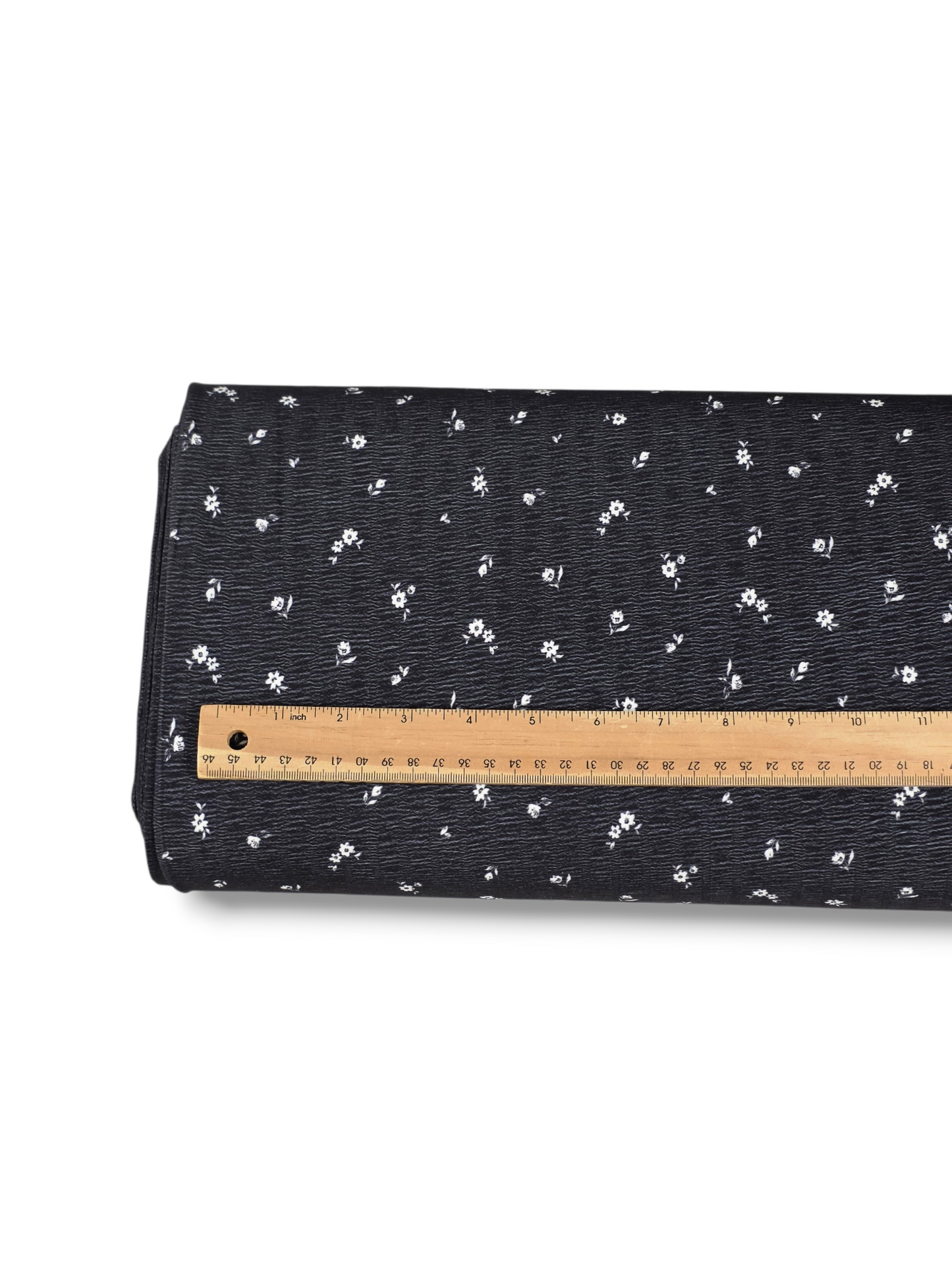 *Unique Design* Crinkled Crepe Ditsy Blooms Black