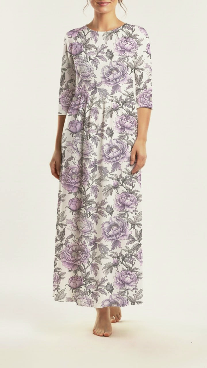 *Unique Design* Willow Ribbed Knit Dusty Lavender Peony