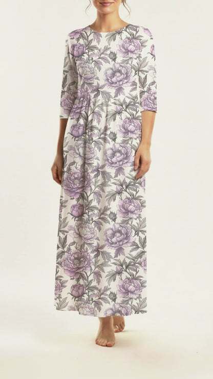 *Unique Design* Willow Ribbed Knit Dusty Lavender Peony
