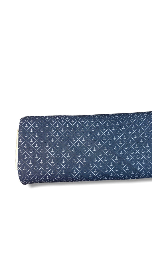 *Unique Design* Swiss Dot Knit Anchored Navy