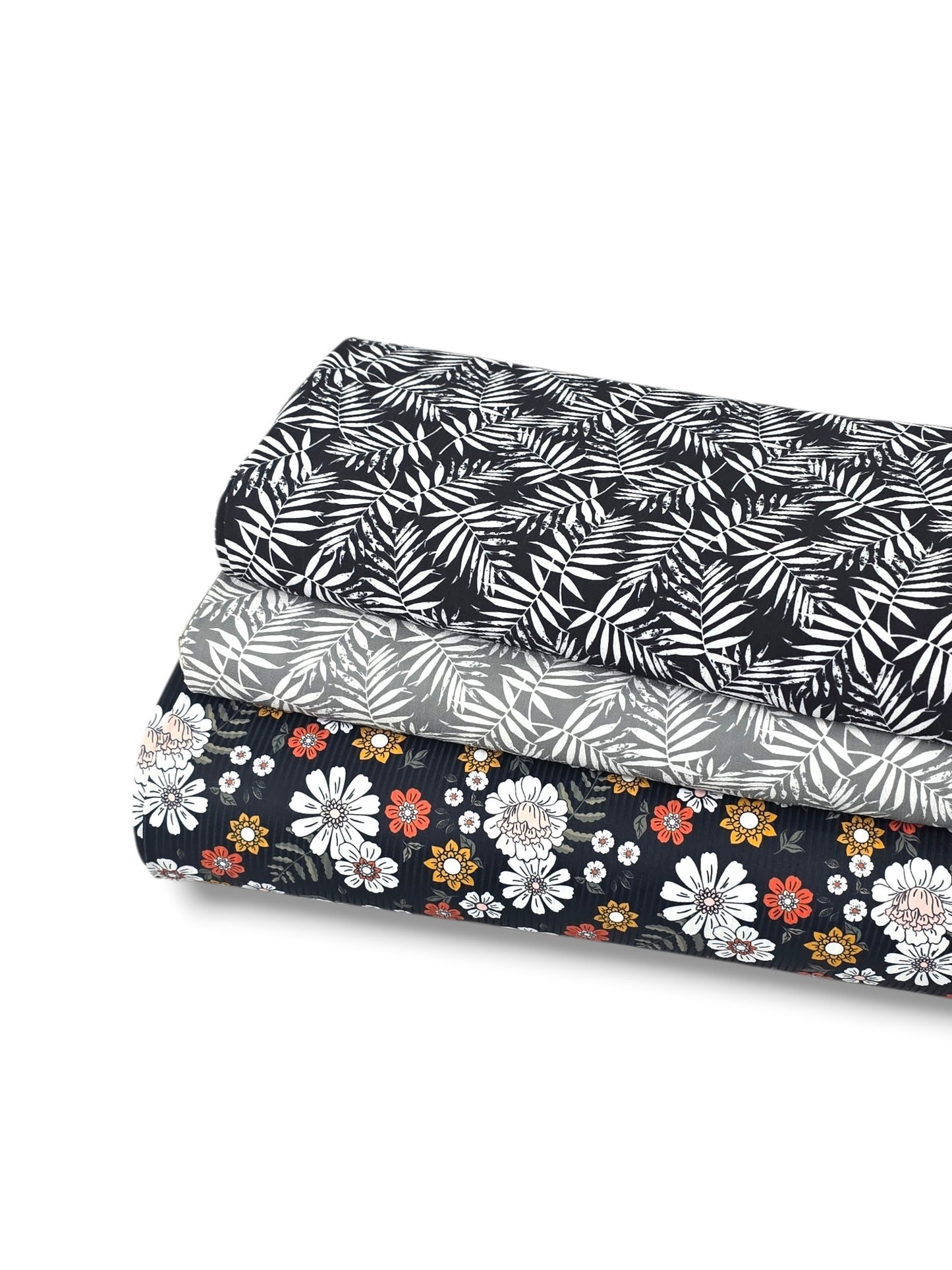 Poly Crepe Lush Palms Black