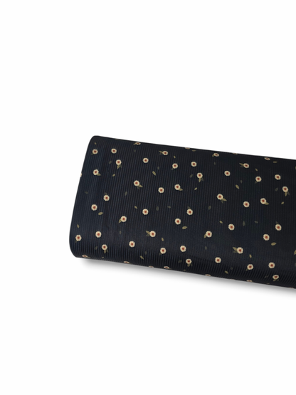 *Unique Design* Willow Ribbed Knit Desert Daisies Black