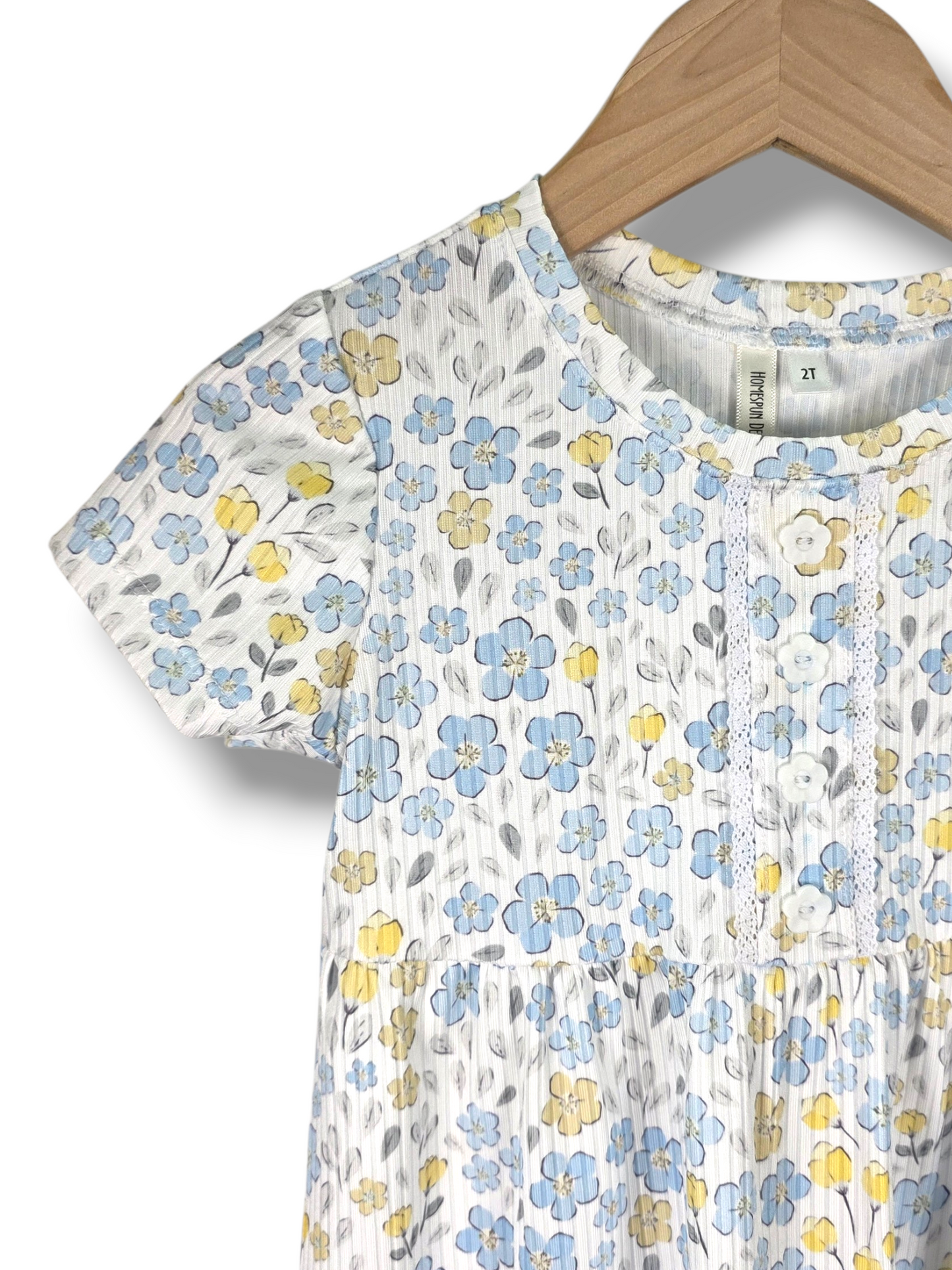 2T Poly Ribbed Knit Springtime Burst Sky