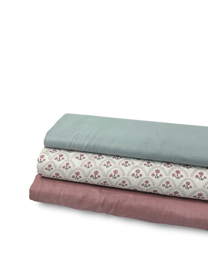* Unique Design * Linen Vintage Cottage Garden Mauve