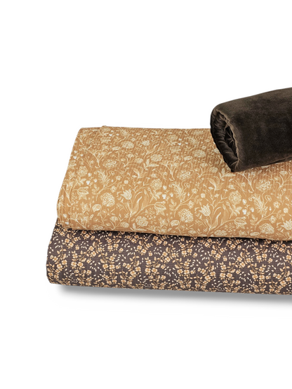 * Unique Design * Pointelle Mimi Vining Floral Dark Tan